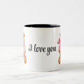 Cute bear in love full of love ツートーンマグカップ (中央)