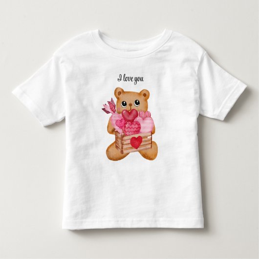 Cute bear in love full of love トドラーTシャツ (正面)