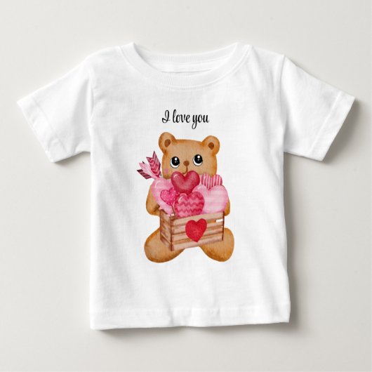 Cute bear in love full of love ベビーTシャツ (正面)