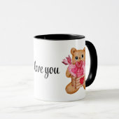 Cute bear in love full of love マグカップ (正面右)