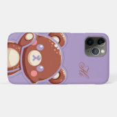 Cute Bear iPhone Case – Purple Minimal Teddy Bear  Case-Mate iPhoneケース (裏面(横))