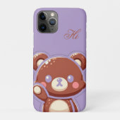 Cute Bear iPhone Case – Purple Minimal Teddy Bear  Case-Mate iPhoneケース (裏)