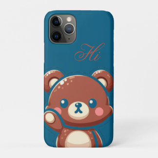 Cute Bear iPhone Case –Teal Blue Teddy Bear Barely iPhone 11 Proケース