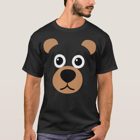 Cute Bear Kids Women Men Cute Bear Face Halloween  Tシャツ (正面)