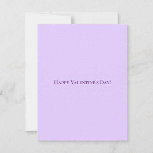 Cute Bear Love Purple Mittens Valentine's Day Card (裏面)