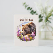 Cute bear lovers customizable  ポストカード (スタンド正面)