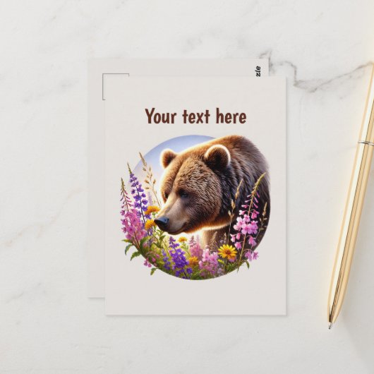 Cute bear lovers customizable  ポストカード (正面/裏面インサイチュ)