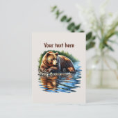 Cute bear lovers customizable  ポストカード (スタンド正面)