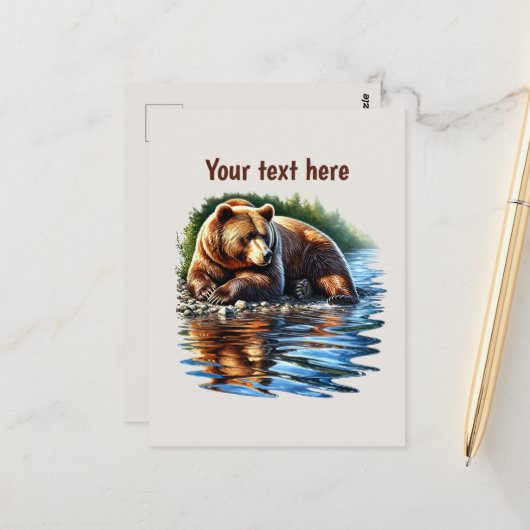 Cute bear lovers customizable  ポストカード (正面/裏面インサイチュ)