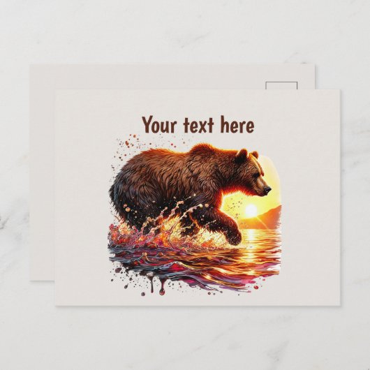 Cute bear lovers customizable  ポストカード (正面/裏面)