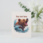 Cute bear lovers customizable  ポストカード (スタンド正面)