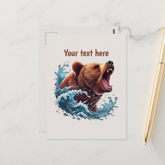 Cute bear lovers customizable  ポストカード (正面/裏面インサイチュ)