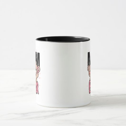 Cute bear-mom Text Illustration マグカップ (中央)