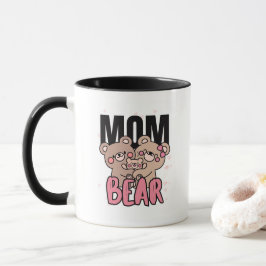 Cute bear-mom Text Illustration マグカップ