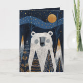 Cute Bear Nordic Winter Merry Christmas Photo カード (正面)