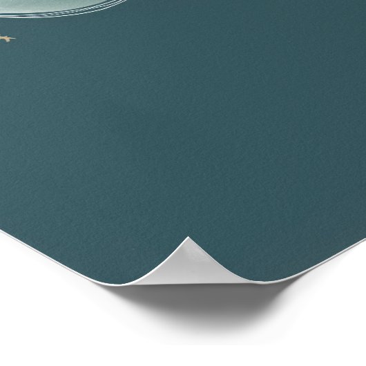 Cute Bear on Cloud Nursery Bedtime Wall Art ポスター (角)