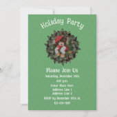 Cute Bear On Wreath Christmas Holiday  招待状 (正面)