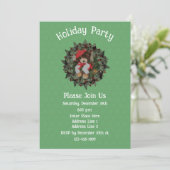 Cute Bear On Wreath Christmas Holiday  招待状 (スタンド正面)