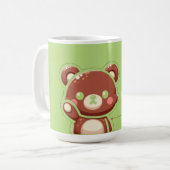 Cute Bear “Oops!” Green Classic Mug – Kawaii Bear  コーヒーマグカップ (正面左)