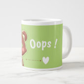 Cute Bear “Oops!” Green Jumbo Mug – Kawaii Bear  ジャンボコーヒーマグカップ (正面右)
