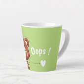 Cute Bear “Oops!” Green Latte Mug – Kawaii Bear  カフェラテマグ (右アングル)