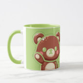 Cute Bear “Oops!” Green Mug –Kawaii Bear Combo Mug マグカップ (左)