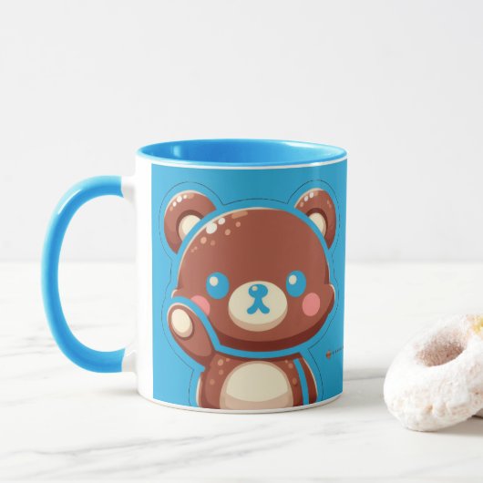 Cute Bear “Oops!” Mug – Funny Kawaii Bear Design | マグカップ (ドーナツ)