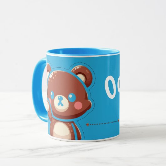 Cute Bear “Oops!” Mug – Funny Kawaii Bear Design | マグカップ (正面左)