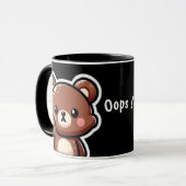 Cute Bear Oops Mug | Funny Kawaii Coffee Cup マグカップ (正面左)
