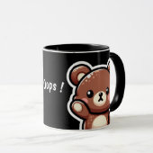 Cute Bear Oops Mug | Funny Kawaii Coffee Cup マグカップ (正面右)