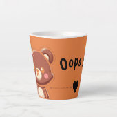 Cute Bear “Oops!” Orange Latte Mug–Kawaii Bear Cup カフェラテマグ (正面)