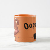 Cute Bear “Oops!” Orange Mug – Kawaii Bear Coffee  マグカップ (中央)