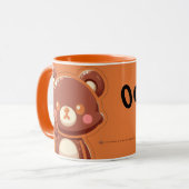 Cute Bear “Oops!” Orange Mug – Kawaii Bear Coffee  マグカップ (正面左)