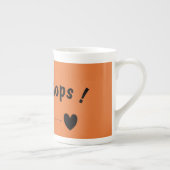 Cute Bear “Oops!” Orange Specialty Mug–Kawaii Bear ボーンチャイナマグカップ (右)