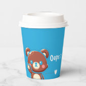 Cute Bear “Oops!” Paper Cup–Kawaii Bear Coffee Cup 紙コップ (裏面)