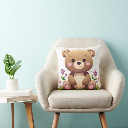 Cute Bear – Pillow for Loving Kids: Smiling Bear クッション (椅子)