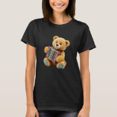 Cute bear playing the accordion. tシャツ (正面)