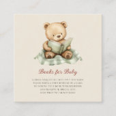 Cute Bear Reading Book Baby Shower Book Request  エンクロージャーカード (正面)