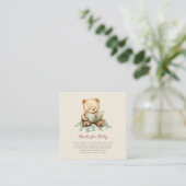 Cute Bear Reading Book Baby Shower Book Request  エンクロージャーカード (スタンド正面)