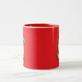 Cute Bear Red Mug | Kawaii Cartoon Coffee Cup ツートーンマグカップ (中央)