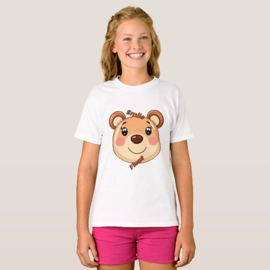 Cute Bear Smile Tシャツ (正面フル)