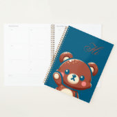 Cute Bear Spiral Planner – Teal Blue Teddy Bear  プランナー手帳 (ディスプレー)