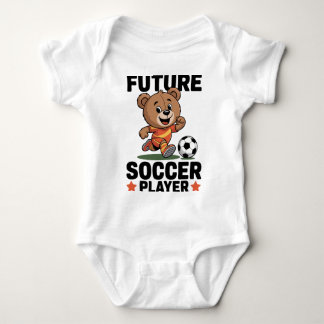 Cute Bear Sports Future Soccer Player ベビーボディスーツ