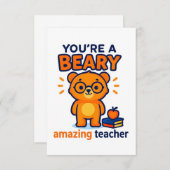 Cute Bear Teacher Appreciation Card サンキューカード (正面/裏面)