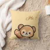 Cute Bear Throw Pillow | Kawaii Home Decor Cushion クッション (ブランケット)