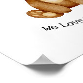 Cute Bear We Love You Beary Much Quote ポスター (角)