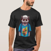 Cute Bear Wearing A Hat Shirt And Sunglasses - Fun Tシャツ (正面)