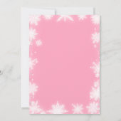 Cute Bear Winter White Snowflakes Girl Baby Shower 招待状 (裏面)