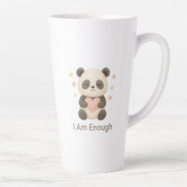 Cute Bear with Pink Heart — I Am Enough mug カフェラテマグ