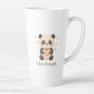 Cute Bear with Pink Heart — I Am Enough mug カフェラテマグ